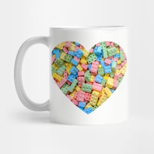 Colorful Candy Building Blocks and Bricks Heart Photograph Mug